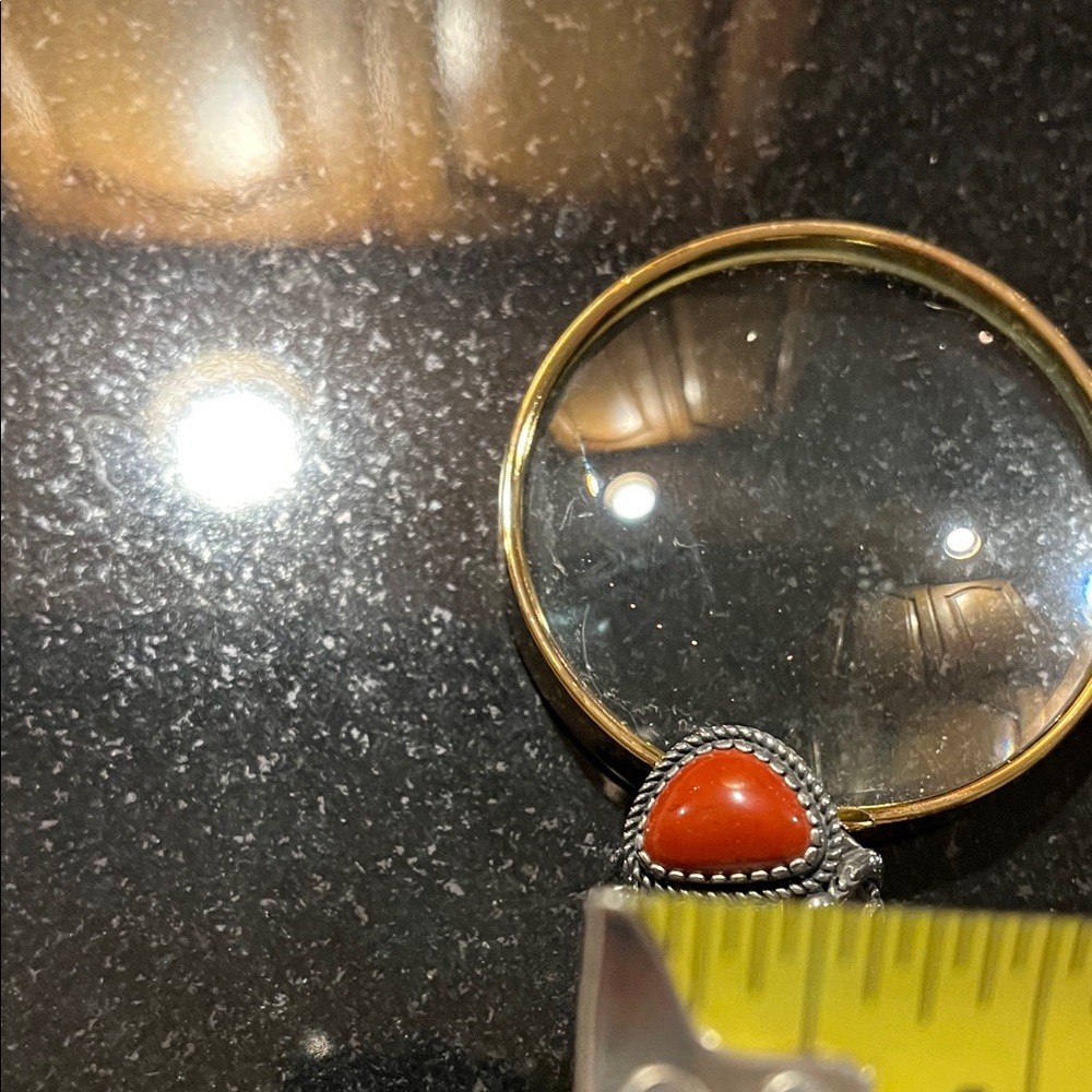 Elegant Silver and Cornelian rust Stone Ring - Picture 7 of 8